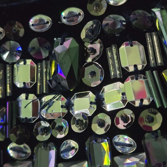 Cachè Vintage Navy Velvet Jeweled Holiday New Year's Sheath Dress Size 12 - Picture 8 of 8